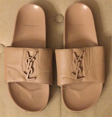 Yves Saint Laurent Joan Logo Slide Sandals 